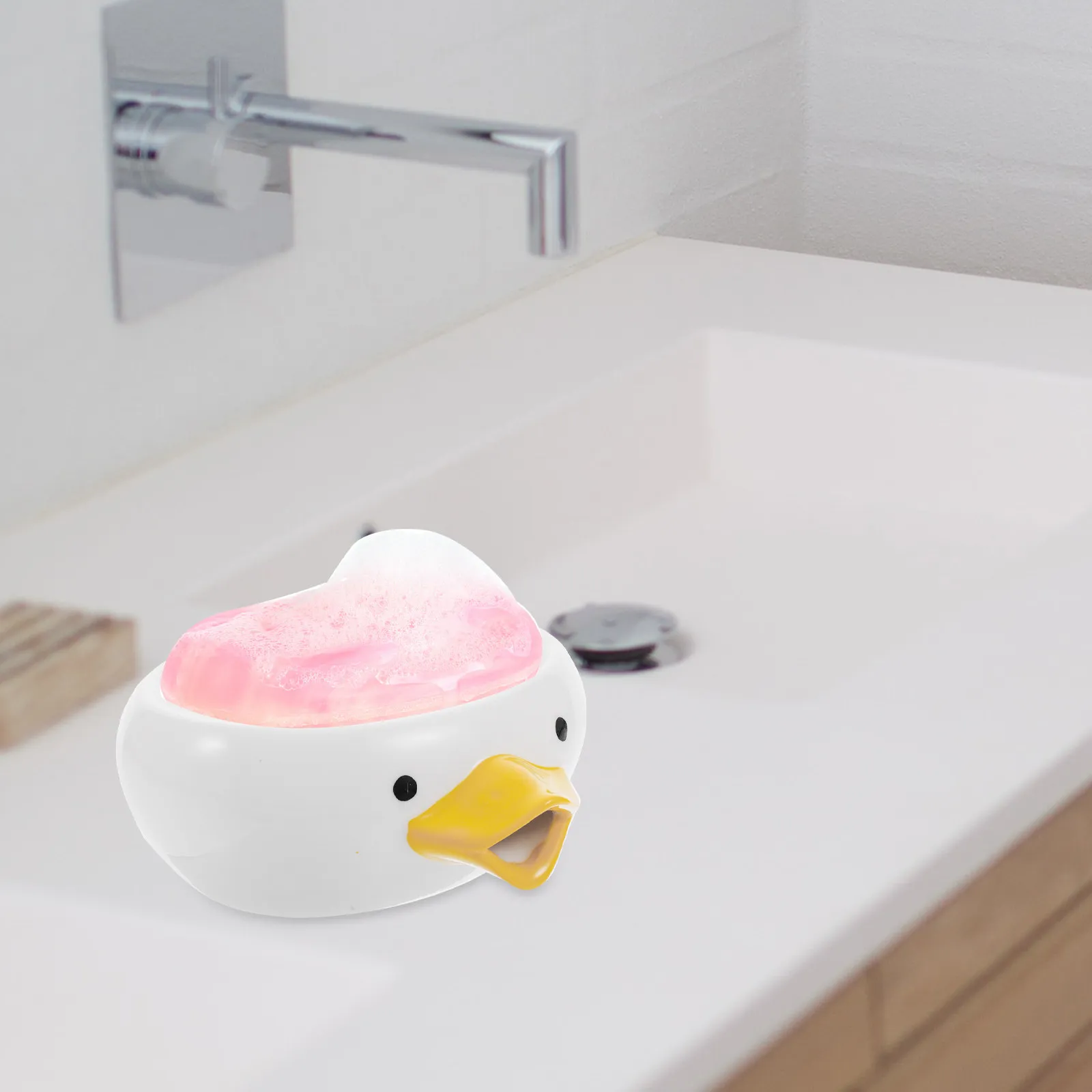 

Ceramic Duck Soap Dish Adorable Box Decorative Tray Practical Gift for Home Supplies Soap Dish Home Supplies Ceramic Storage Box