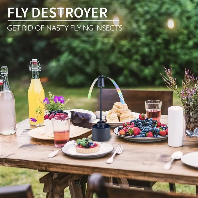 NEW HOT In Stock-Fully Automatic Multifunctional Fly Swater Fan Portable Bendable With Night Light Fly Catcher