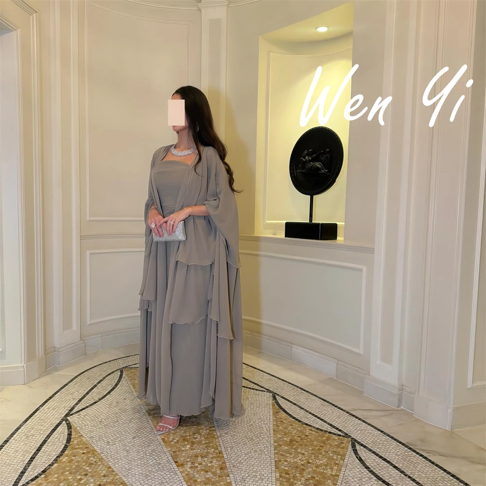 فساتين سهرة شيفون أنيقة مخصصة موضة فساتين المشاهير بدون حمالات رائعة سويب تراين فساتين المناسبات الخاصة #2