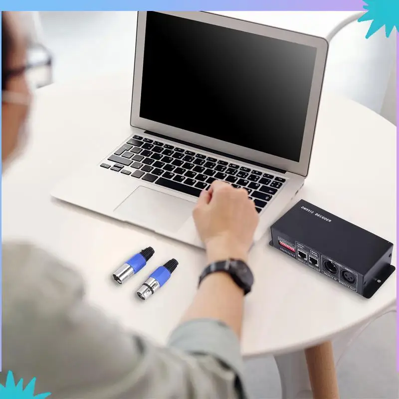 ABZW 2X DMX 512 4CH X 8A décodeur LED de contrôle 4 canaux pilote RGBW LED bande DC 12V - 24V