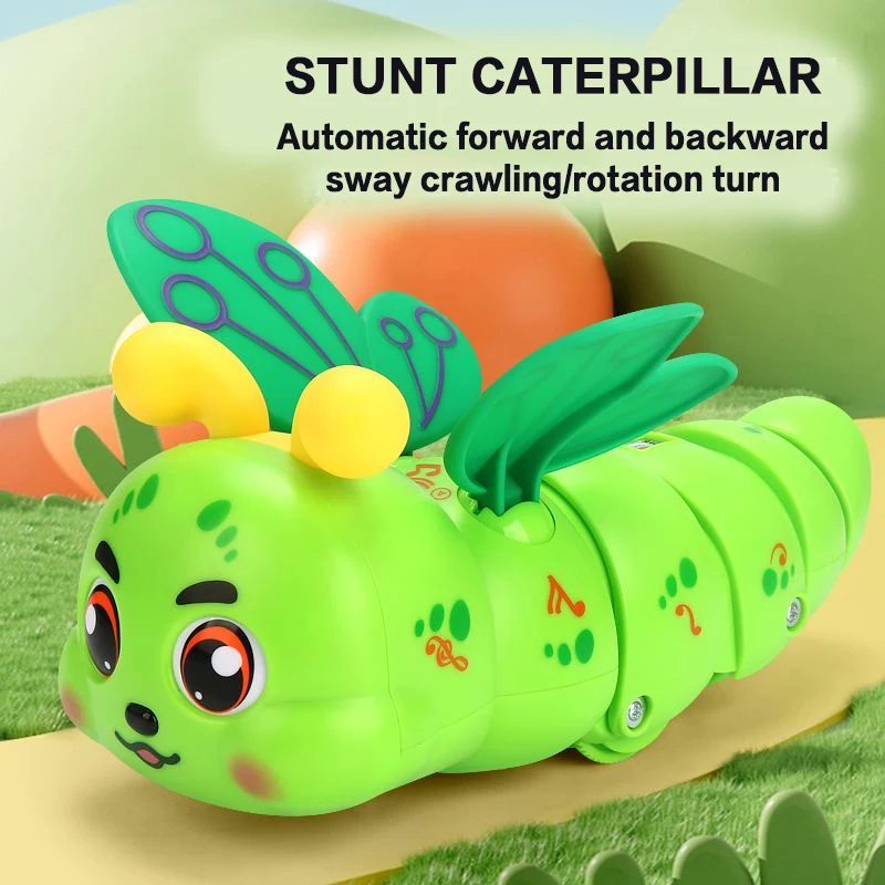 Jouet chenille électrique rampante pour enfants, lumières colorées, musique dynamique, cadeau de vacances pour bébés