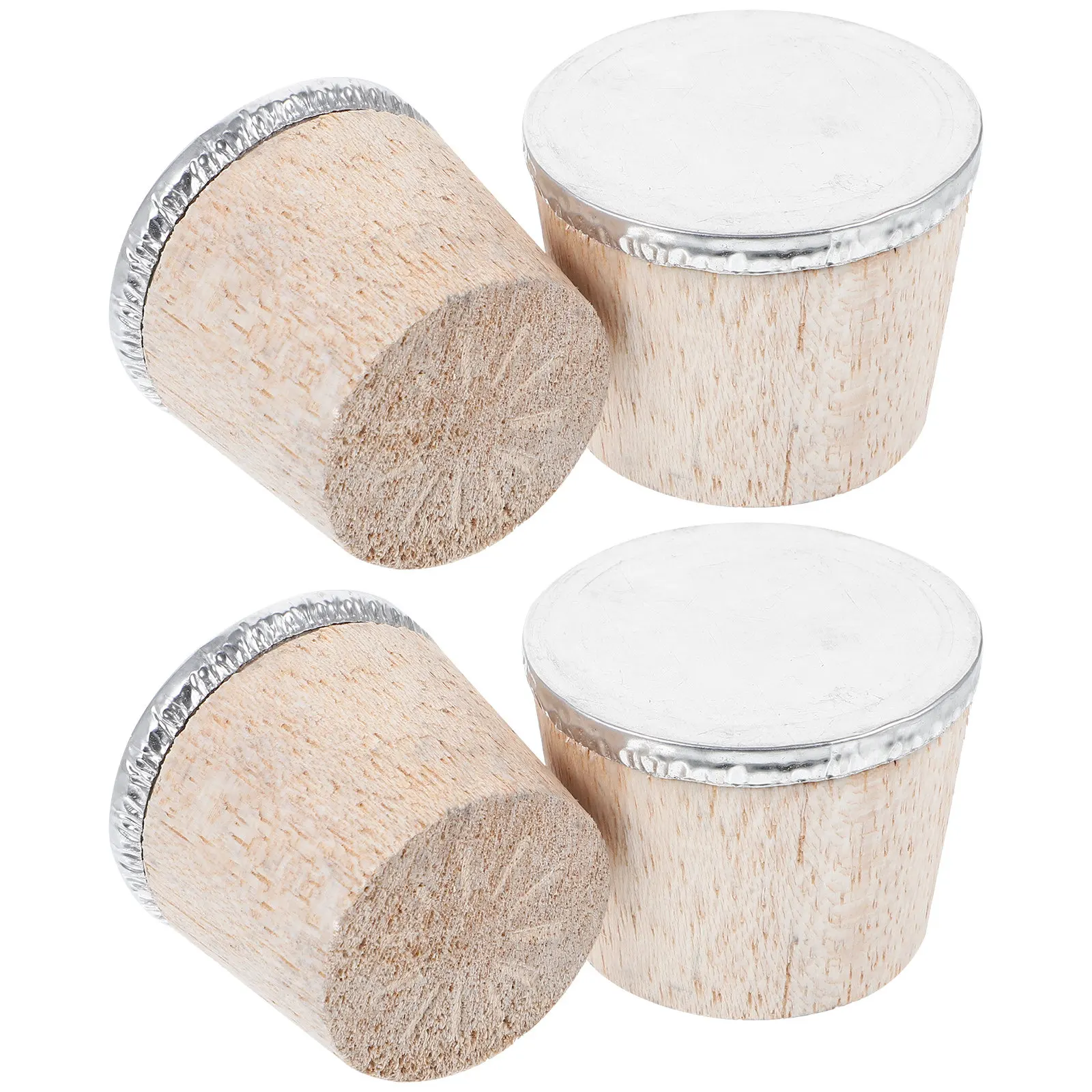 4Pcs Wood Bottle Stopper Set for Kettle Hot Water Jug and Beverage Containers Natural Material Safe Sturdy Non Deforming Tight