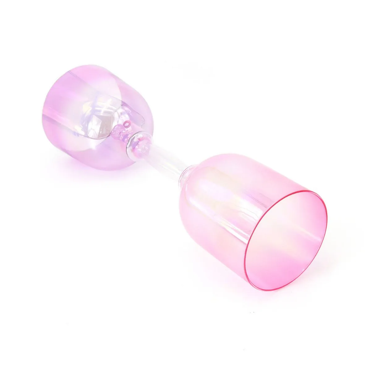 Pink purple gradual change quartz crystal double head handheld bowl meditation percussion instrument yoga ear picking song bowl handheld music