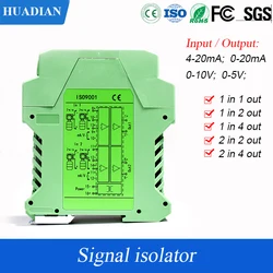 4-20ma to 0-10v 0-5v converter 1 in 1 out 2 in 2 out channels analog signal isolator