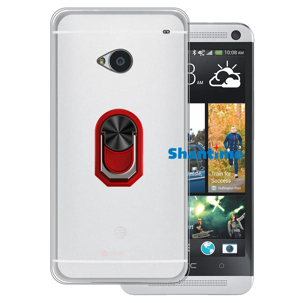 Luxury Shockproof Ring Holder For HTC One M7 Case Soft Silicone TPU Protective Holder Cover For HTC One image 3