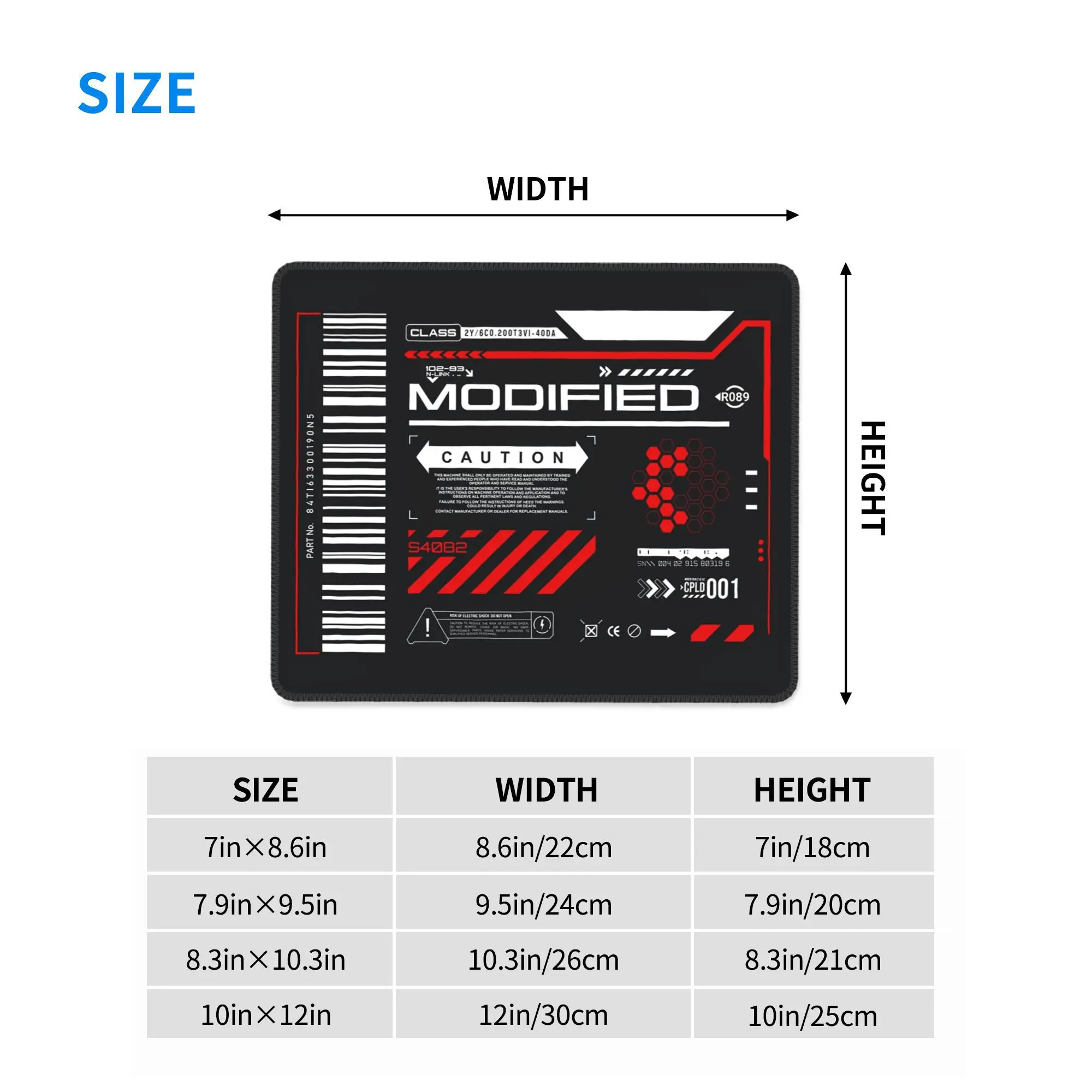 개선된 실험 기술 데칼 회색 빨간색 마우스 패드 컴퓨터 키보드 마우스 매트 게임용 PC 노트북 책상 매트 사무실 테이블 매트