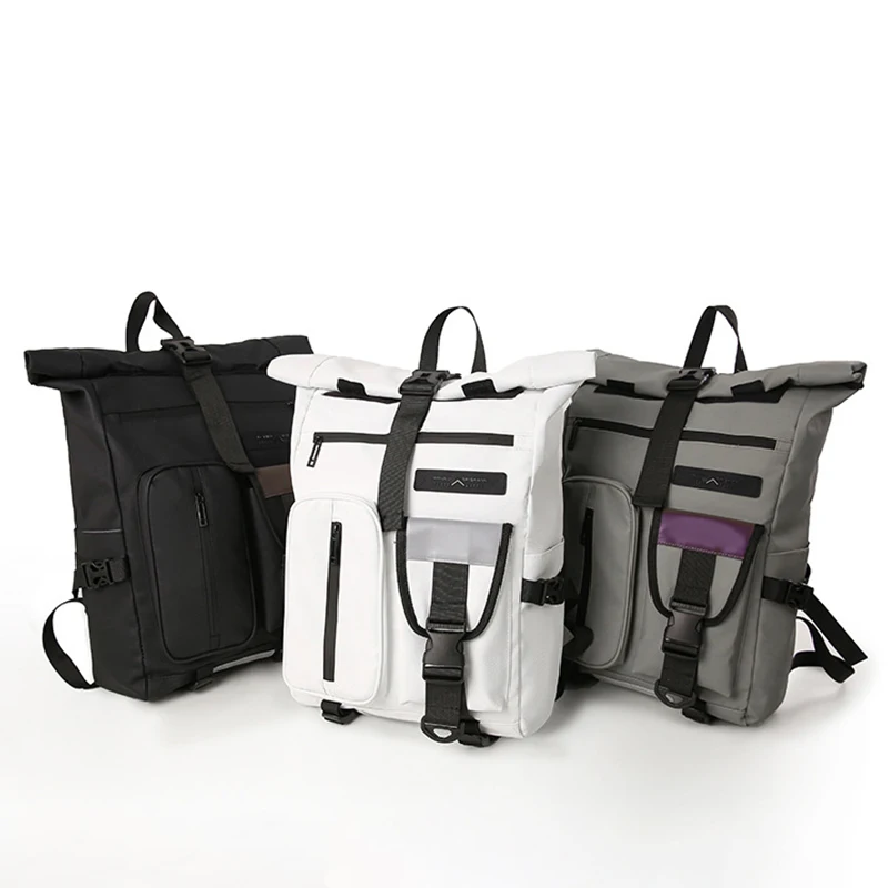 حقيبة ظهر للرجال حقيبة كتف للسفر للمشي لمسافات طويلة في الهواء الطلق حقيبة تخزين متعددة الأغراض حقيبة كمبيوتر كبيرة للكلية حقيبة ظهر ملفوفة #5