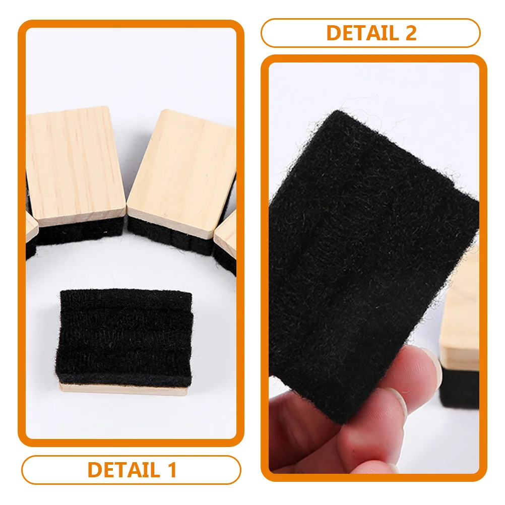 3pcs Blackboard Erasers Wooden Chalkboard Eraser For Blackboards Dry Erase Tool Classroom Office School Use Felt Edge Student