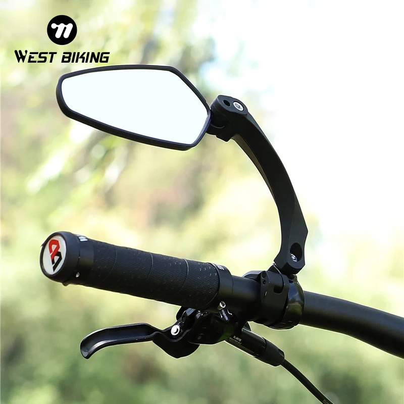 WEST BIKING Bicycle Rearview Handlebar Mirror HD Wide Angle MTB Road Electric Bike Scooter Cycling Accessories Rear View Mirrors