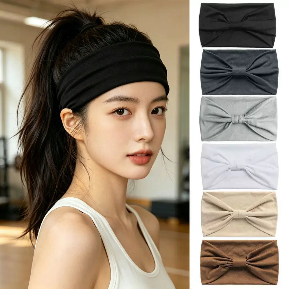 High Elasticity Sweat Absorbent Hairband for Latin Dance Running Yoga Performance Headband Wide Elastic Sport Hairband