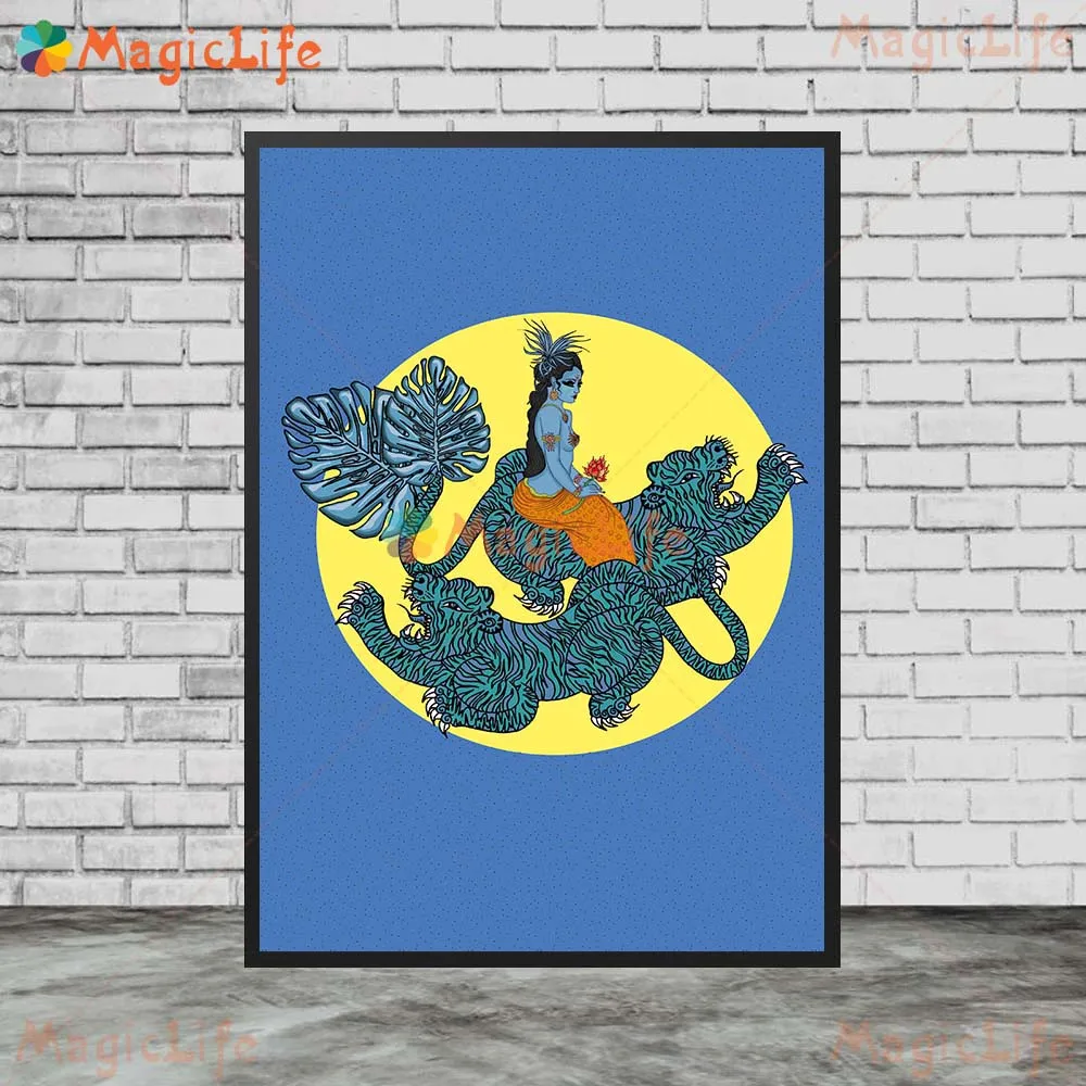 Kali Goddess Hinduism Lakshmi Parvati Shiva Prints Wall Pictures For Church Room Poster Wall Art Canvas Painting Unframed