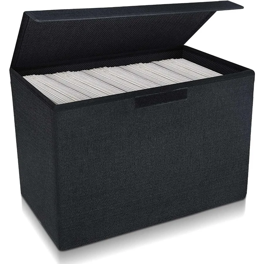 

Ящик для хранения комиксов 15,5 x 7,5 x 11,3 дюйма Складная короткая коробка для комиксов с крышками вмещает 150 сверхмощных контейнеров для комиксов Co