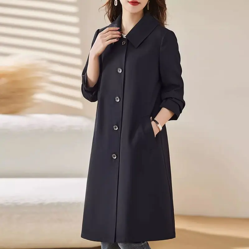 [With Lining] Women's Medium and Long High-end Coat 2026 Spring and Autumn New Fashion Temperament Loose and Thin Trench Coat