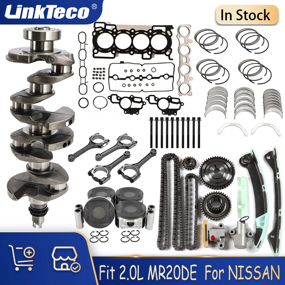 

Engine Rebuild Gasket Set Crankshaft Con Rod Bearing bolts Timing Kit Fit 2.0L Gas MR20DE for NISSAN Sentra Cube Versa 2.0 L