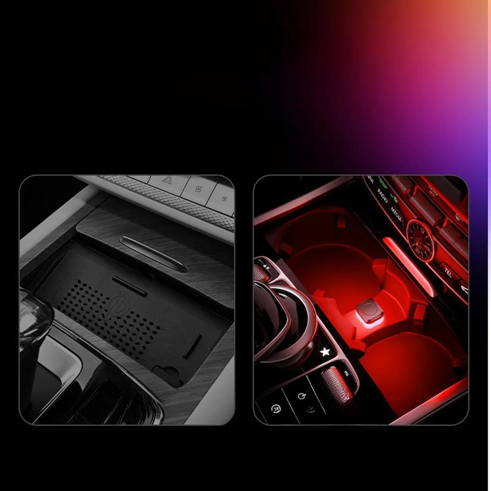 

4x автомобильные USB LED-лампы для создания атмосферы, декоративные, гибкие, романтические, с подключением к прикуривателю
