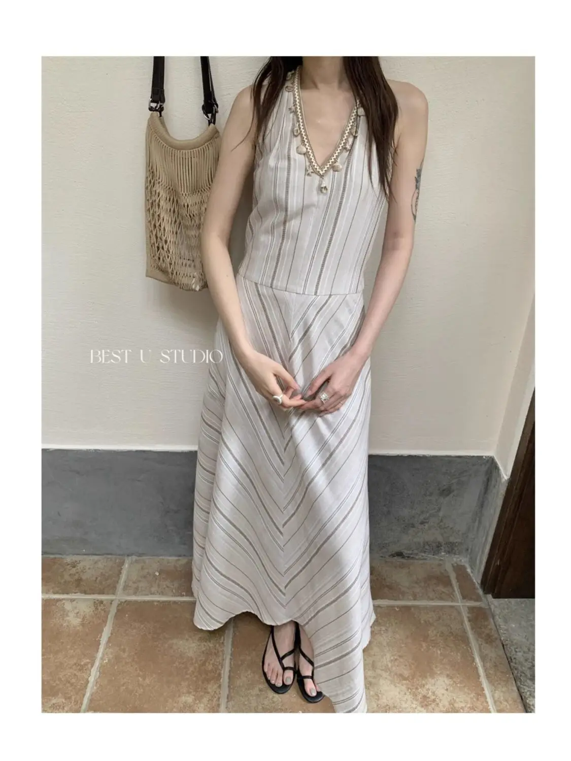 فساتين نسائية فستان ليلي للخريف مشروط مضلع بأزرار وأكمام طويلة الحضرية الحد الأدنى الجرونج العصرية الحديثة للتنقل #4