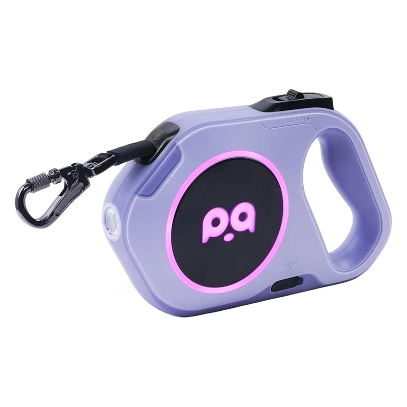 

Retractable Dog Leash With Rechargeable LED Light - 16 Ft Strong Nylon Tape For Night Walks Up To 88Lbs Pet