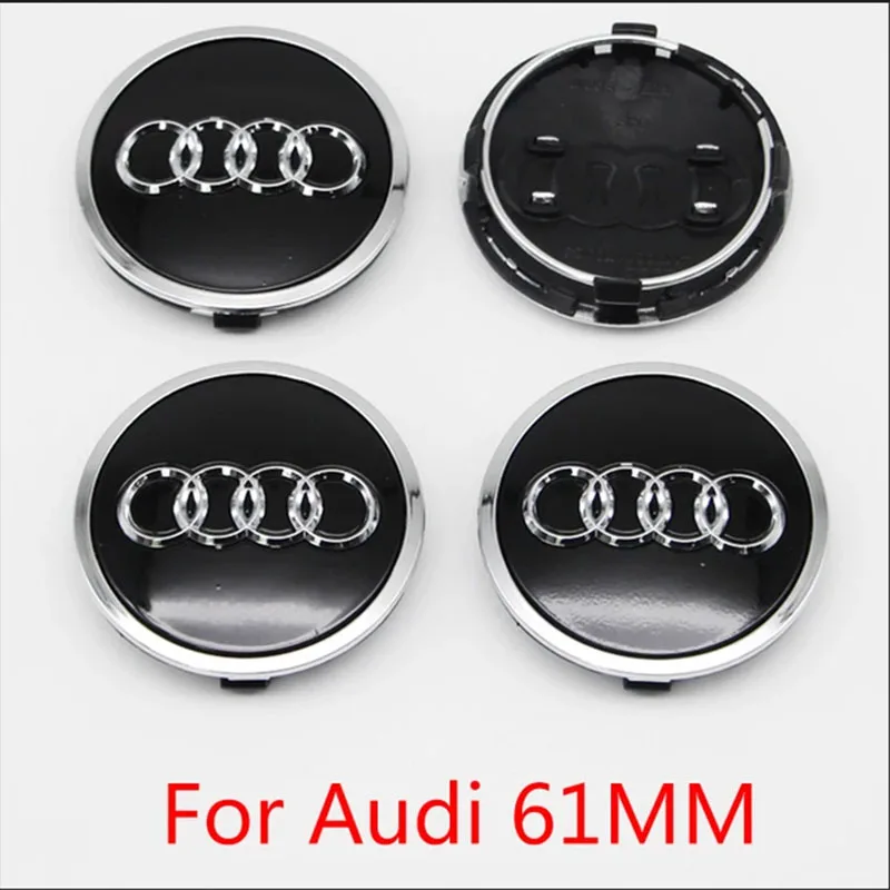 4Pcs 60 61 68 69 77mm Car Wheel Center Hub Cap 4B0601170 For Audi A3 A4 A5 A6 A7 A8 S4 S6 Rim Cover Emblem Stickers Accessories