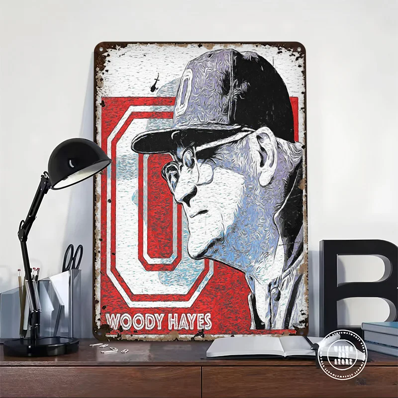 المدرب وودي هايز علامة معدنية جدار ملصق فني الزاوية القهوة بار اكسسوارات كرة القدم القصدير علامات للديكور المنزل ديكور الحمام