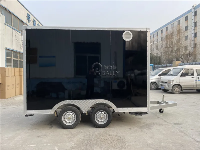Popcorn Camping Kitchen Food Trailer Ice Cream Vending Carts with Snack Machine Mobile Popsicle Cart Solar with Freezer