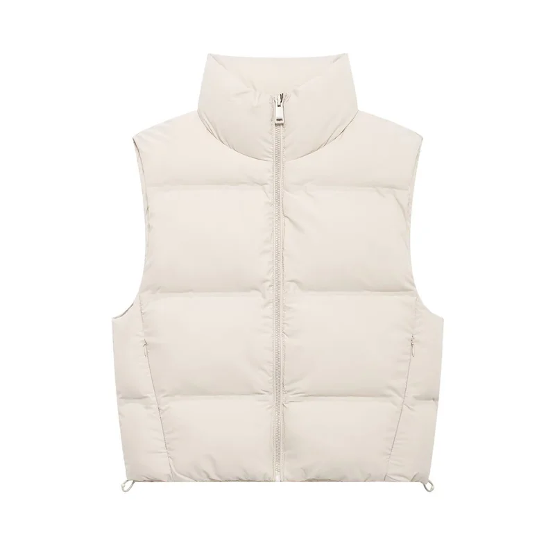 

Women's Vest 2024 New Solid Color Sleeveless Cotton Jacket Elegant and chic winter thermal vest