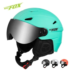 BATFOX-Casque de ski moulé intégralement, lunettes chaudes, sports de plein air, casques de planche à roulettes, haute qualité, 506