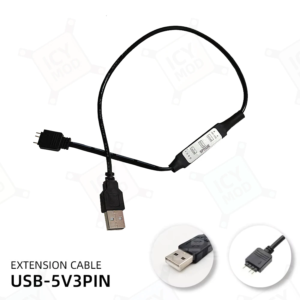 USB Controller 5V3PIN Power Supply Convertor Adapter USB-ARGB Cable Manual Control Fan Adjustment