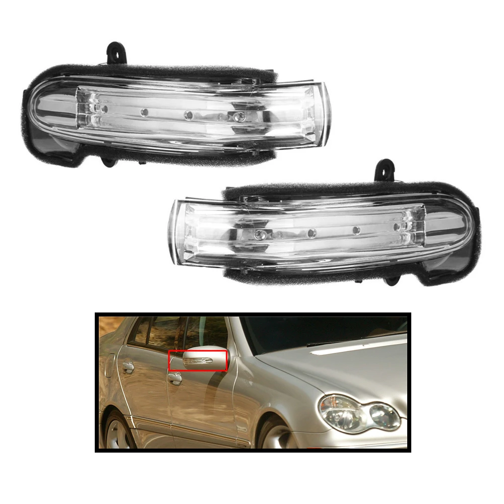 

2 pcs LED Side Mirror Turn Signal For Mercedes Benz C Class W203 4 Door 2004 -2007 Rearview Mirror Light A2038201521 A2038201621