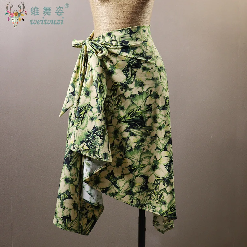 Falda de baile latino para mujer, Ropa de baile Social estándar nacional para adultos, carpeta Triangular, falda con cordones, disfraz de actuación