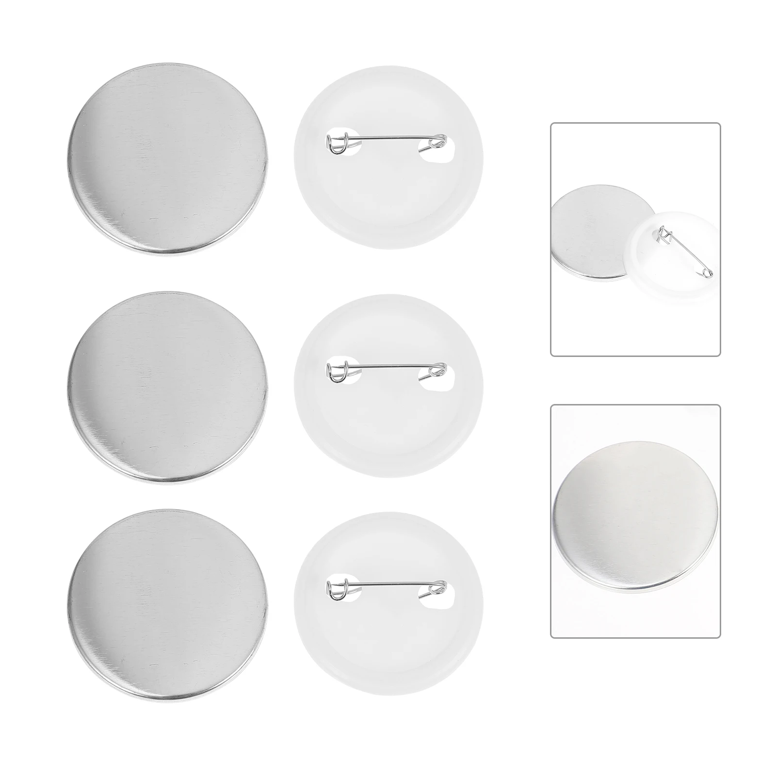 

100 Sets Blank Badge Base Button Parts Material Buttons Badges Making Materials Round Pin Decorations