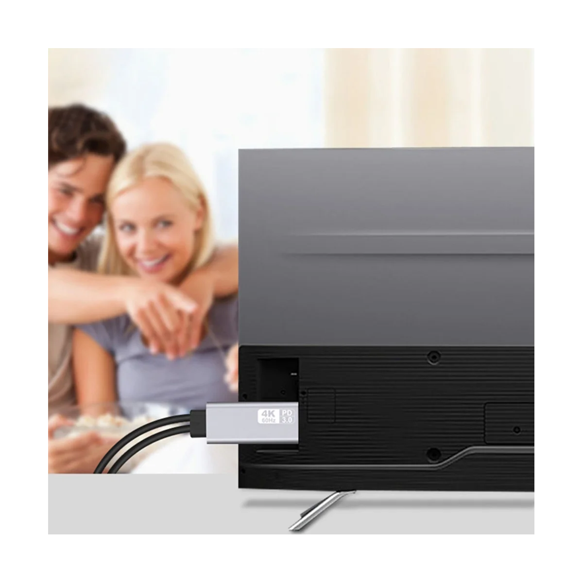 4K@60Hz Type C to -Compatible Cable Screen Mirroring Device for Laptop Converter Adapter Screen Sharing Accessories