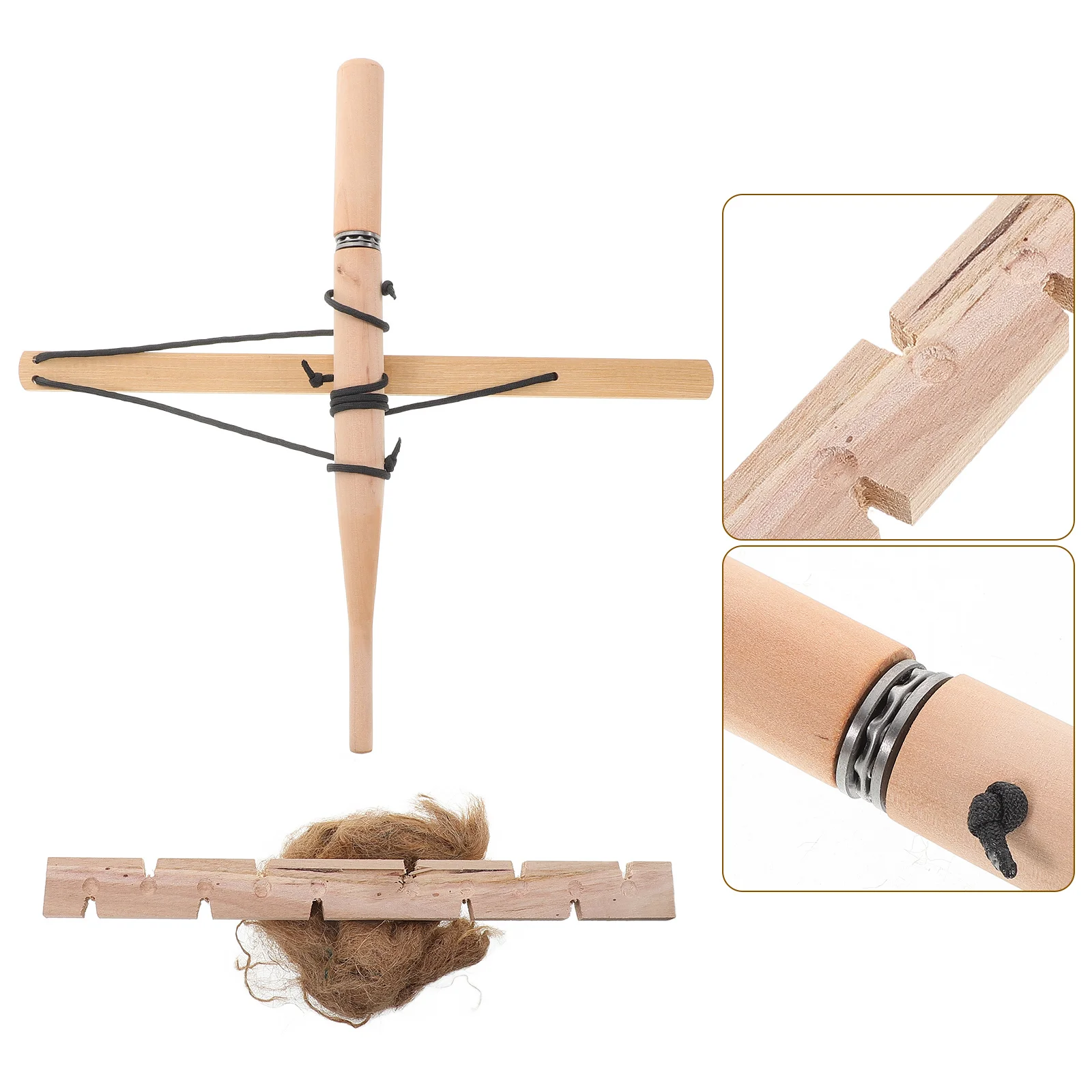 

Primitive Fire Starters Bow Drill Outdoor Friction Tool for Camping Hiking Picnic Hunting Survival Gear