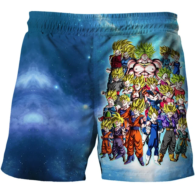 

2025 Summer Children/adults Beach Beach Resort Shorts Classic Hot Shorts Dragon Ball Goku Super Saiyan Anime Harajuku Style