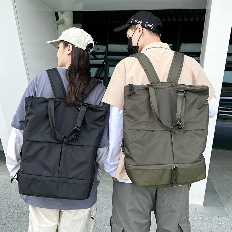 1pcs Backpack Men's and women's commuter tote Solid color single shoulder tote bag large capacity nylon backpack