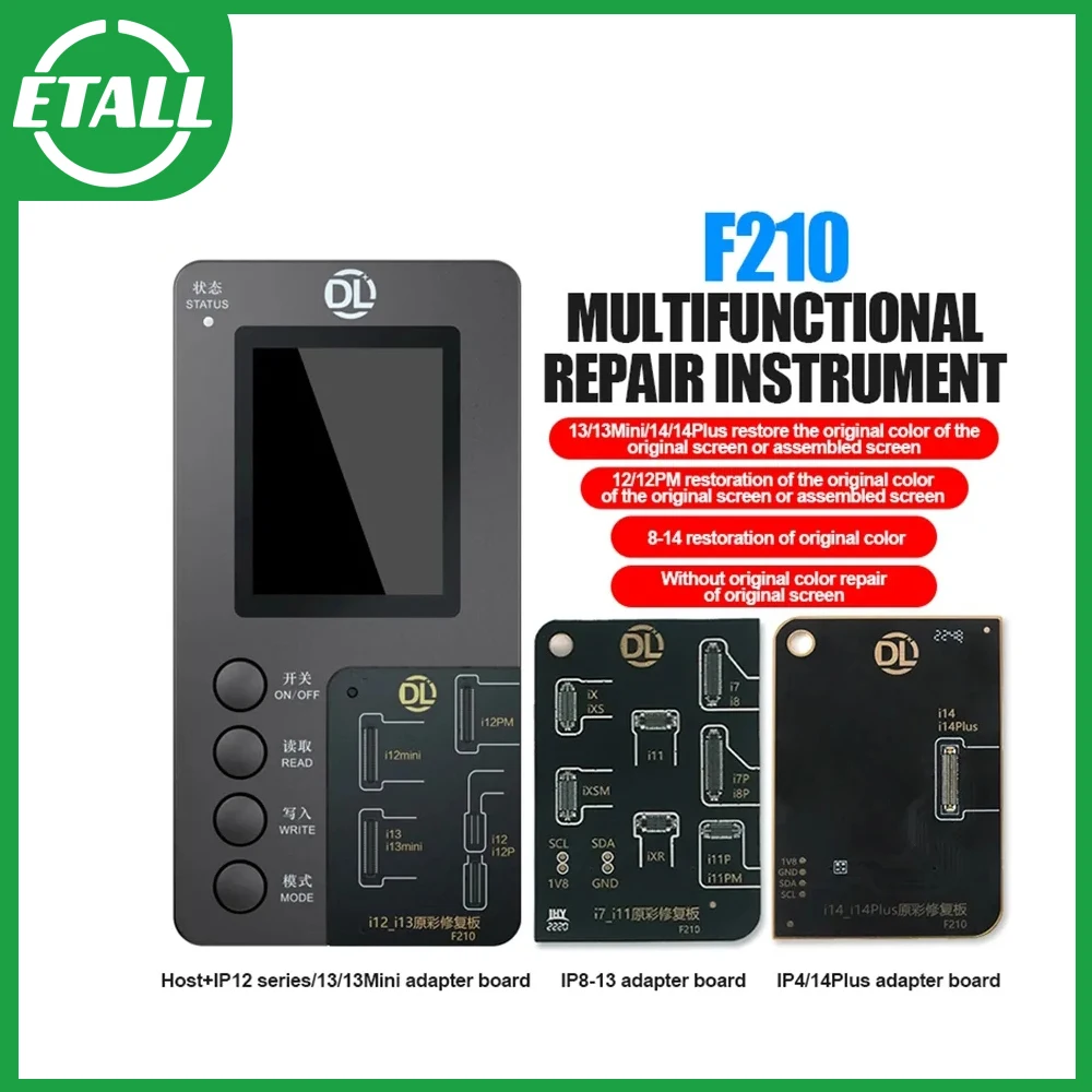 

DL F210 True Tone Recovery Programmer For iPhone 8~13/mini XS 11/12 14/14 Plus LCD Original Copy Display Original Color Recovery