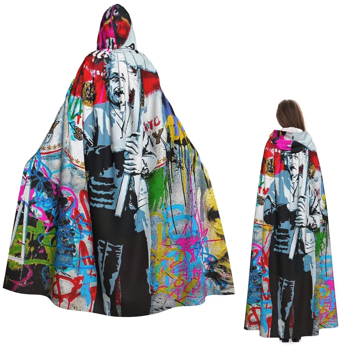 

Подушка Banksy Love Is The Answer 03, длинный плащ с капюшоном, средневековый костюм ведьмы, накидка для косплея, накидка на Хэллоуин, вампир, для взрослых, унисекс