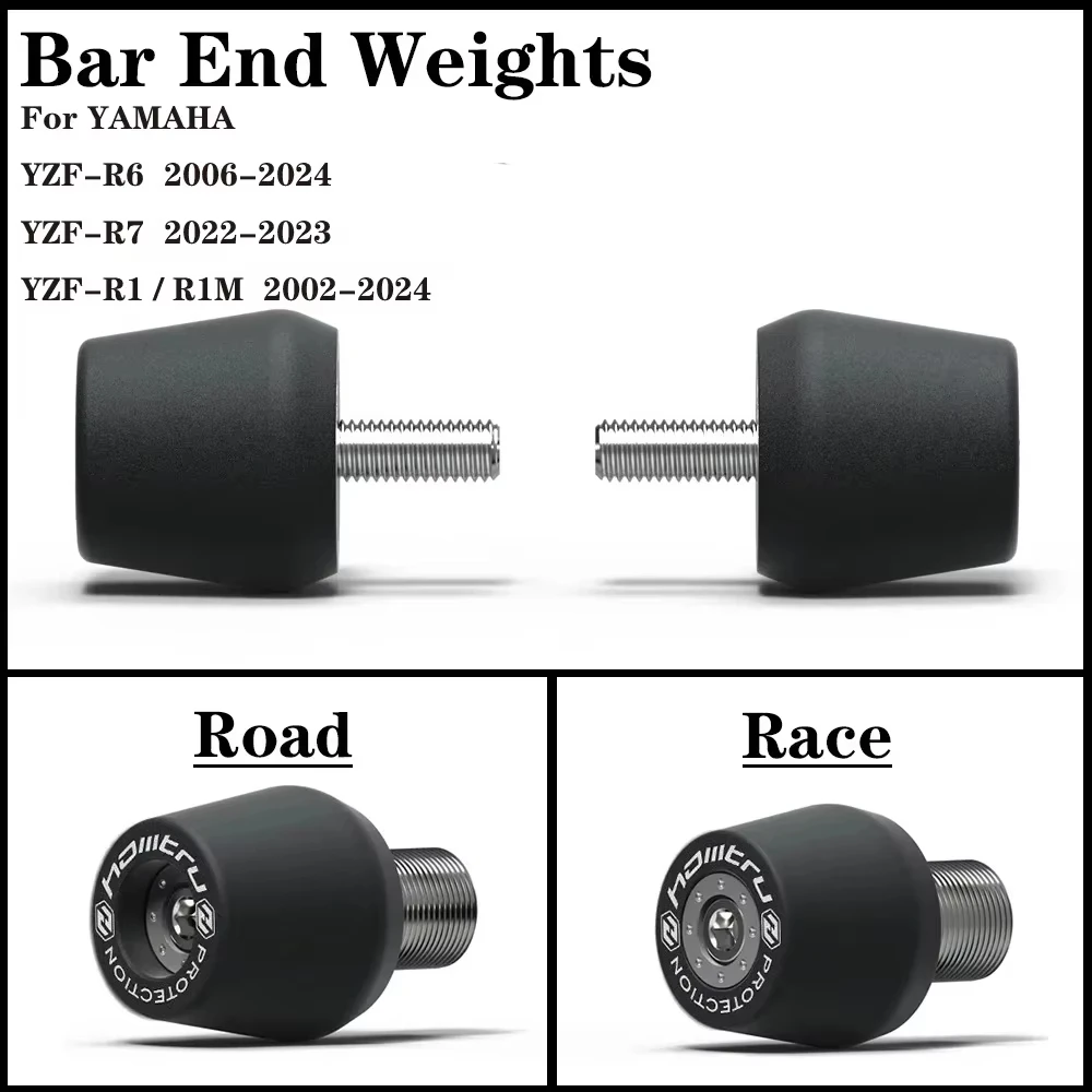 

YZF-R1 Motorcycle Handle Bar End Weight Grips Cap For Yamaha YZF R6 R7 R1 R1M 2006-2024
