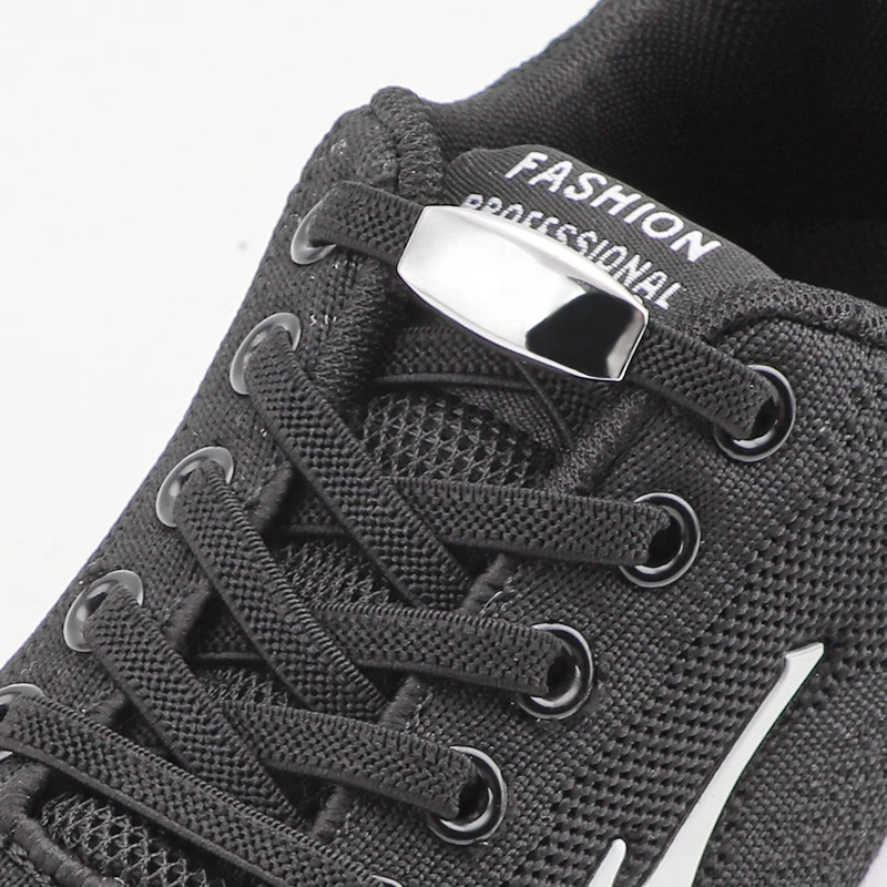 1Pair Elastic Laces Sneakers New Lock Flat Shoelaces Without ties Kids Adult No Tie Shoelace Rubber Bands Shoes Accessories