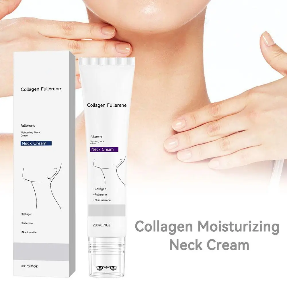 JoyPretty Fullerene Collagen Neck Cream Anti Wrinkle Roller Massager Firming Lifting Anti Aging Moisturizing Skin Care