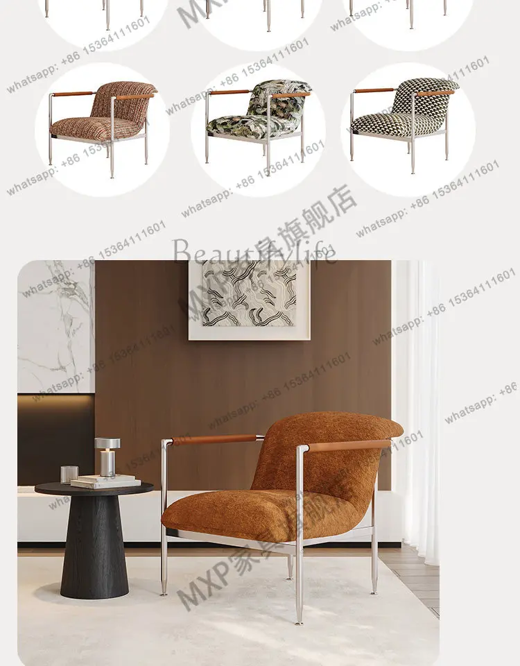 Factory Direct 56Italian single chair light luxury simple apartment Italian sofa coffee table combination