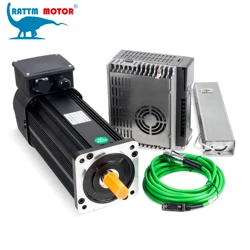 Large Torque 750W 1.5KW 2.2KW 3KW Asynchronous Spindle Servo Motor With Driver AC 380V For CNC Lathe
