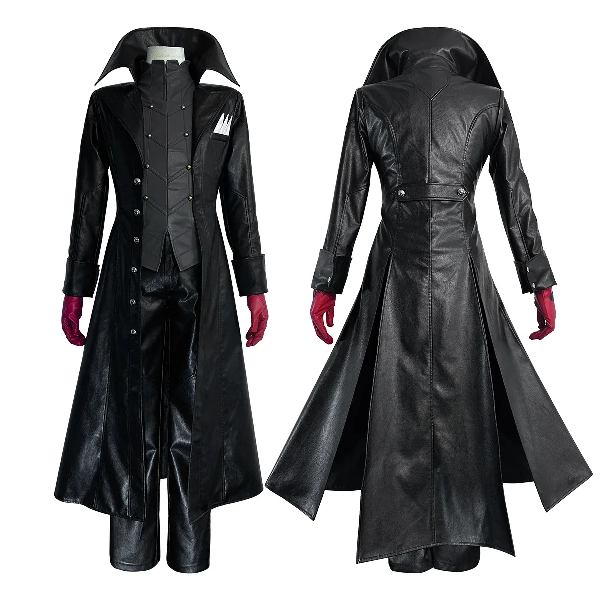 

Cosplay P5 Game Ren Amamiya Cosplay Costume Wig Mask Joker Faux Leather Coat Pants Vest Gloves Daily Wear Cos Convention Rose Ne
