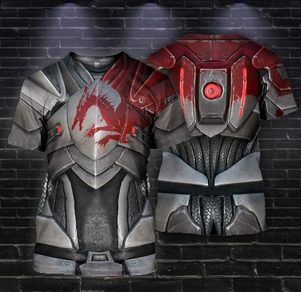 2023 New Knight Armor 3D Print T-Shirt Knights Templar Harajuku Short Sleeve Casual Unisex Summer Shirt Oversized Crew Neck Tops