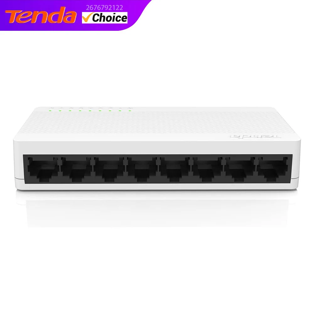 Tenda S108 Ports 10/100M High-speed Network 8-Port Ethernet Switch Desktop 100Mbps Fast Lan Hub Support MDI/MDIX Plug and Play