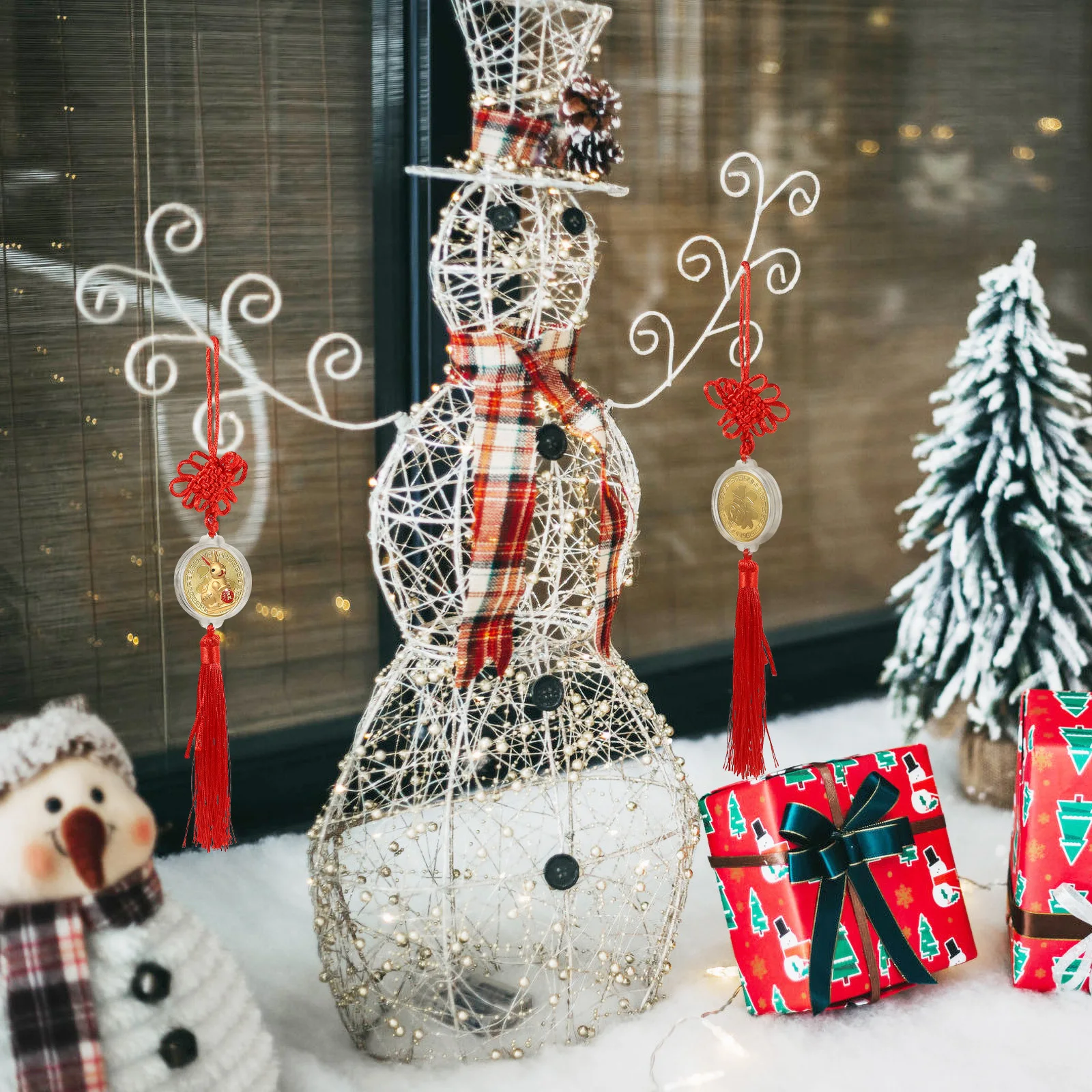 

6Pcs Chinese New Year Rabbit Knot Pendant Hanging Decor for Car Door Wall Festival Tassel Ornament Spring Festival Supplies