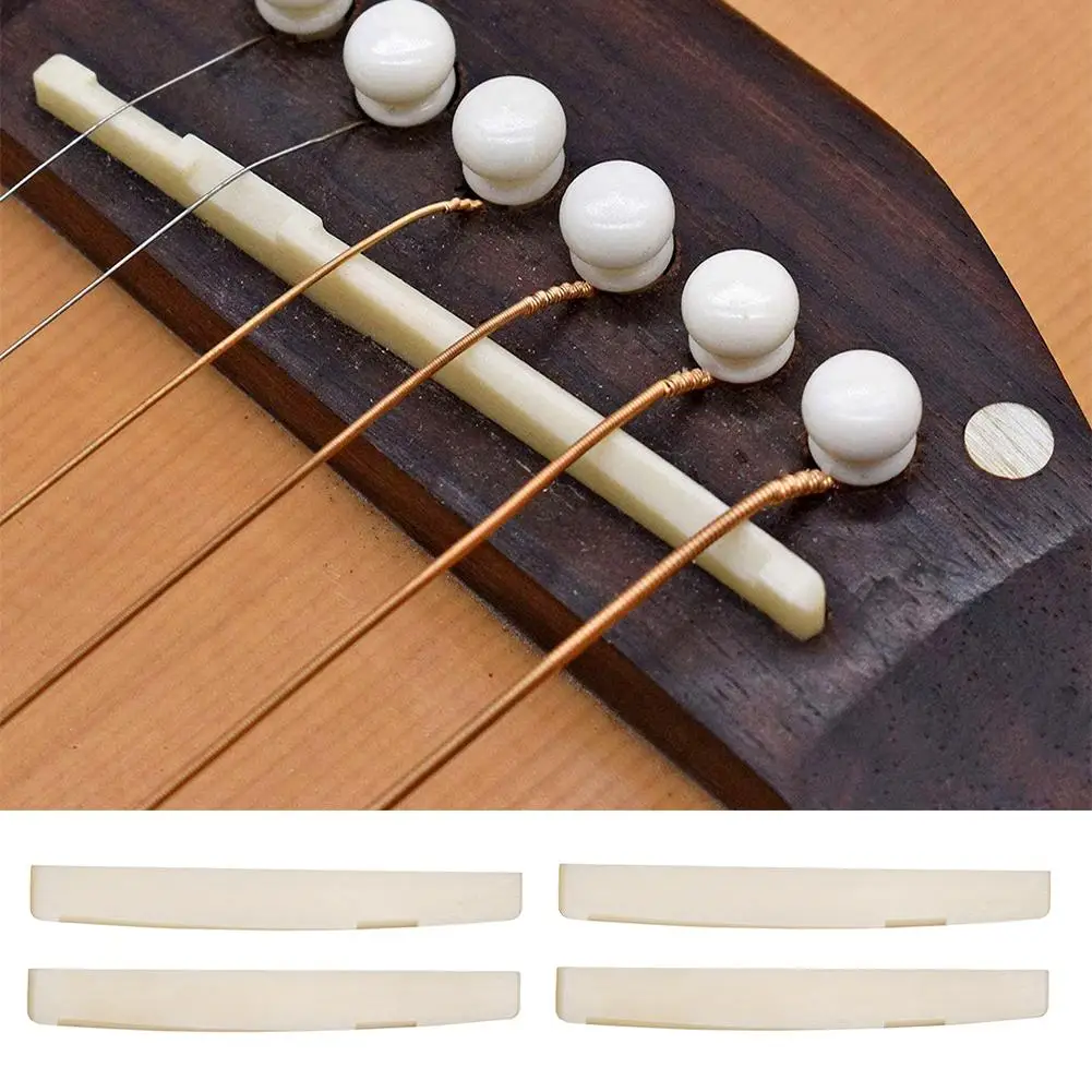 

YOUZI Unbleached Acoustic Guitar Bridge Saddle Upper / Lower Pillow For 74mm Bridge Slot 43mm Neck Slot Luthiers Tool