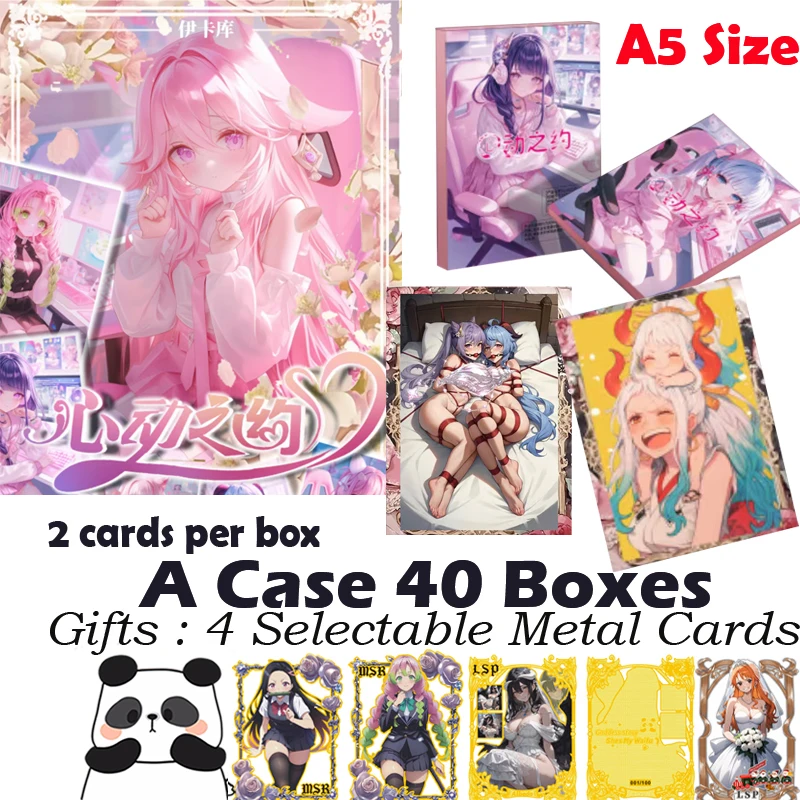 New A5 Size Goddess Card HEARTBEAT DATE Hobby Waifu Collection Card Doujin Booster Box CCG Lsp Rare Card Toy Gifts