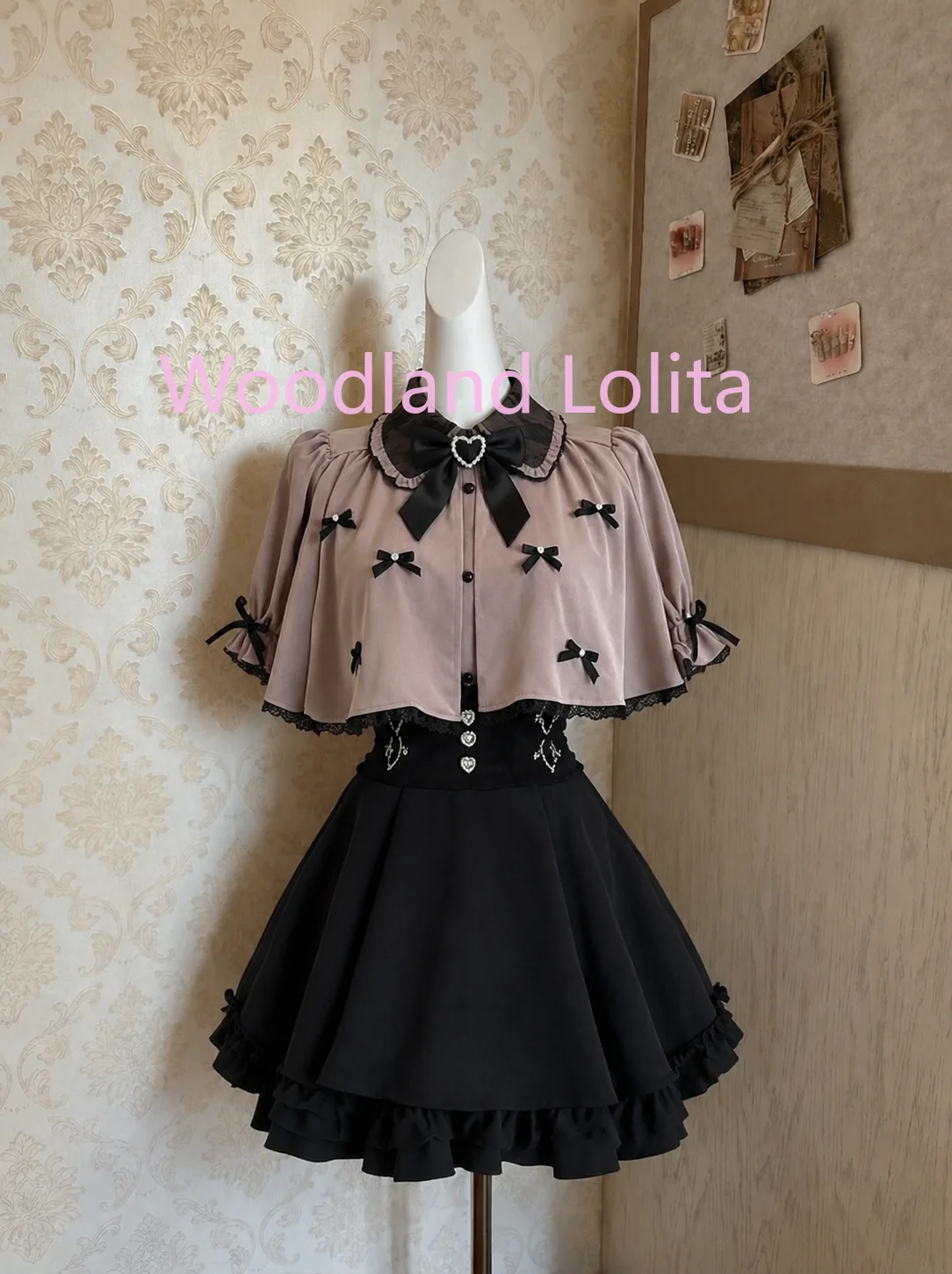 Summer Japanese Subculture Sweet Two Piece Set Women Bow Cape Shirt + Elegant Mini Skirt Harajuku Y2K Jirai Kei Set High Street