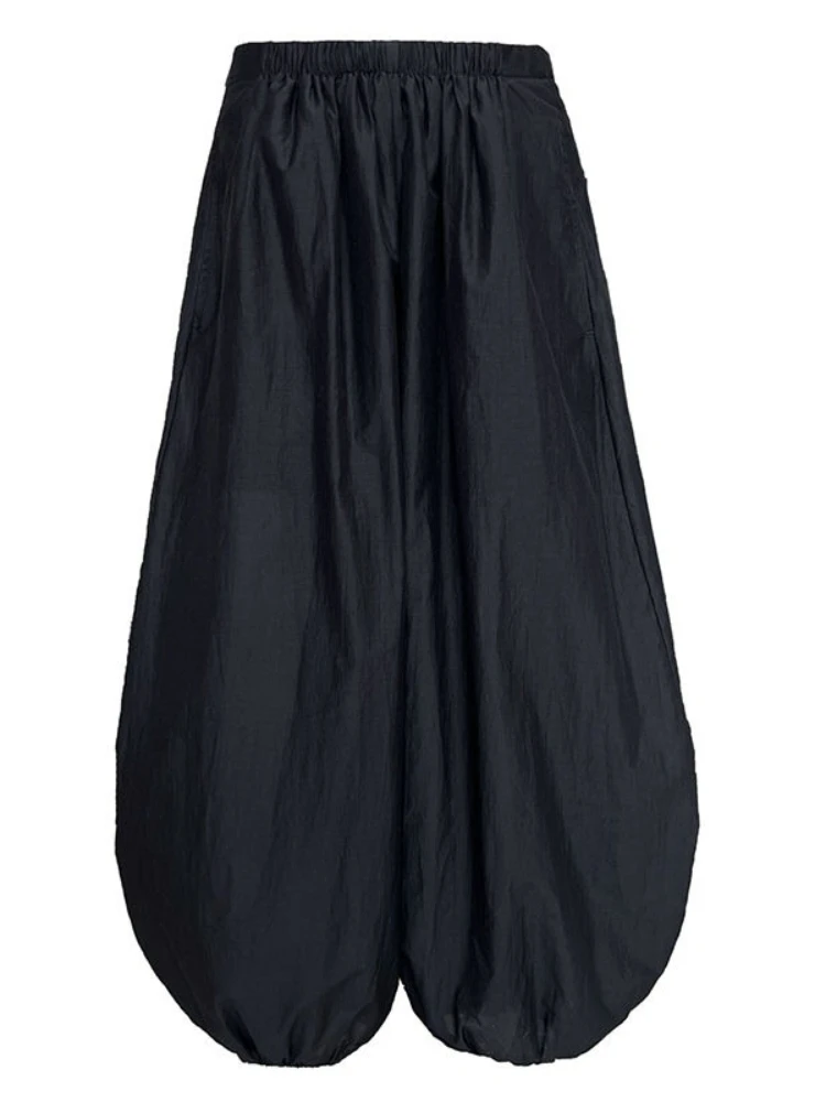 HOUZHOU Japońskie Oversize Bloomers Damskie Eleganckie Modne Casualowe Spodnie Latarnie 2025 Nowe Letnie Luźne Spodnie z Szerokimi Nogawkami