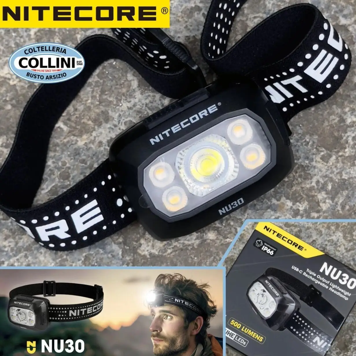 NITECORE NU30 المصباح 500 لومينز ضوء USB-C قابلة للشحن الثلاثي الناتج خفيفة الوزن LED كشافات المدمجة المدمج في البطارية
